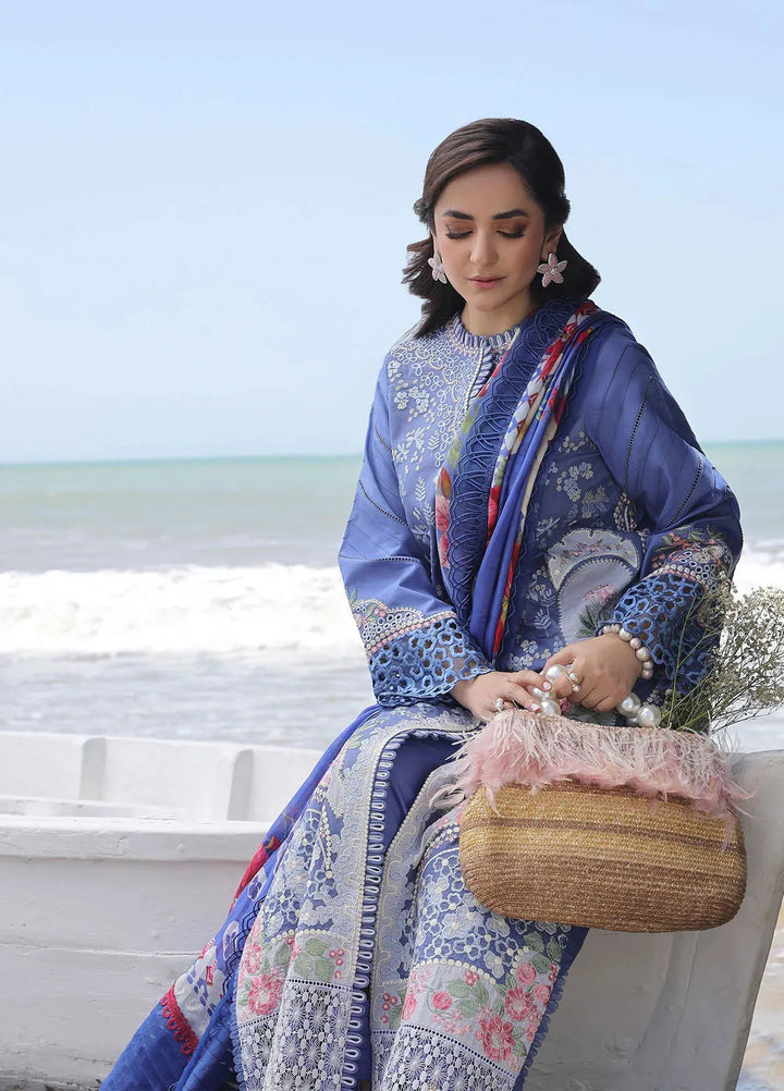 Maryam Hussain Embroidered Lawn Suit Unstitched 3 Piece MH24L D-02 Ayra - Luxury Collection
