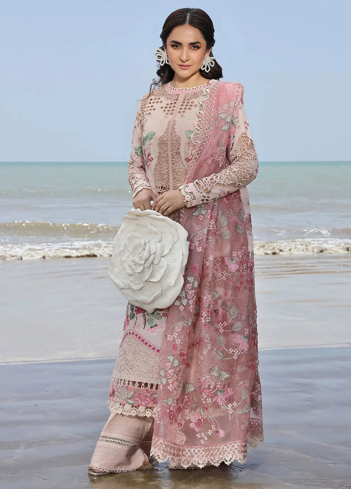 Maryam Hussain Embroidered Lawn Suit Unstitched 3 Piece MH24L D-03 Maya - Luxury Collection