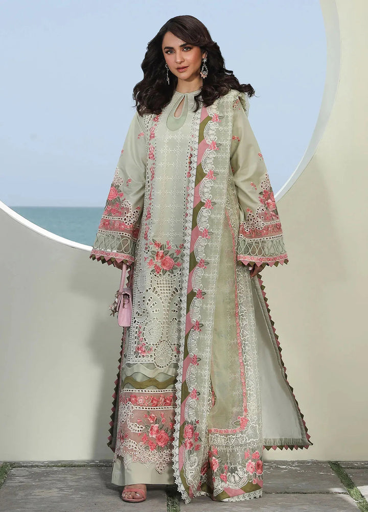 Maryam Hussain Embroidered Lawn Suit Unstitched 3 Piece MH24L D-05 Havana - Luxury Collection