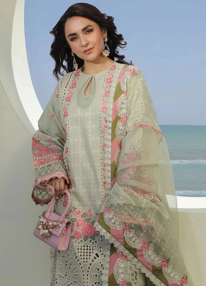 Maryam Hussain Embroidered Lawn Suit Unstitched 3 Piece MH24L D-05 Havana - Luxury Collection