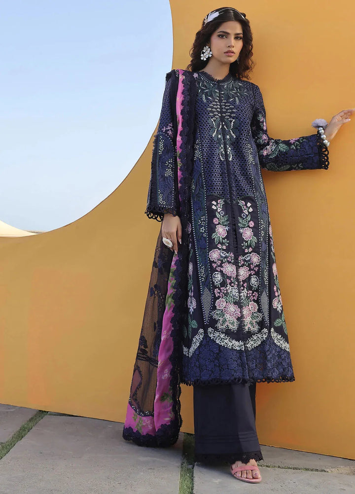 Maryam Hussain Embroidered Lawn Suit Unstitched 3 Piece MH24L D-08 Zoya - Luxury Collection