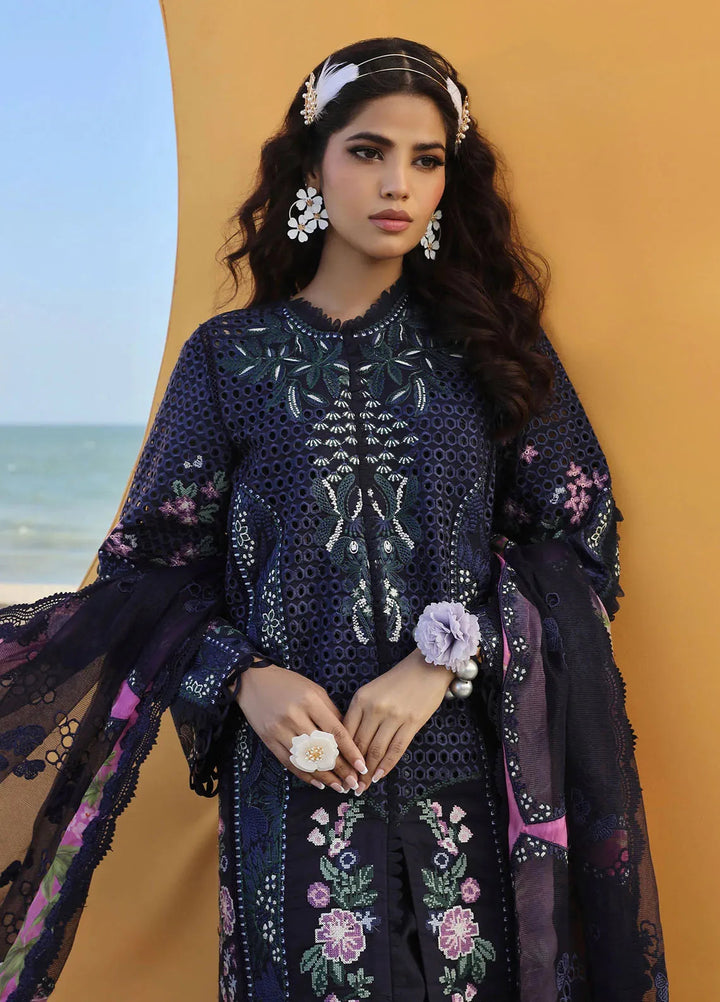 Maryam Hussain Embroidered Lawn Suit Unstitched 3 Piece MH24L D-08 Zoya - Luxury Collection