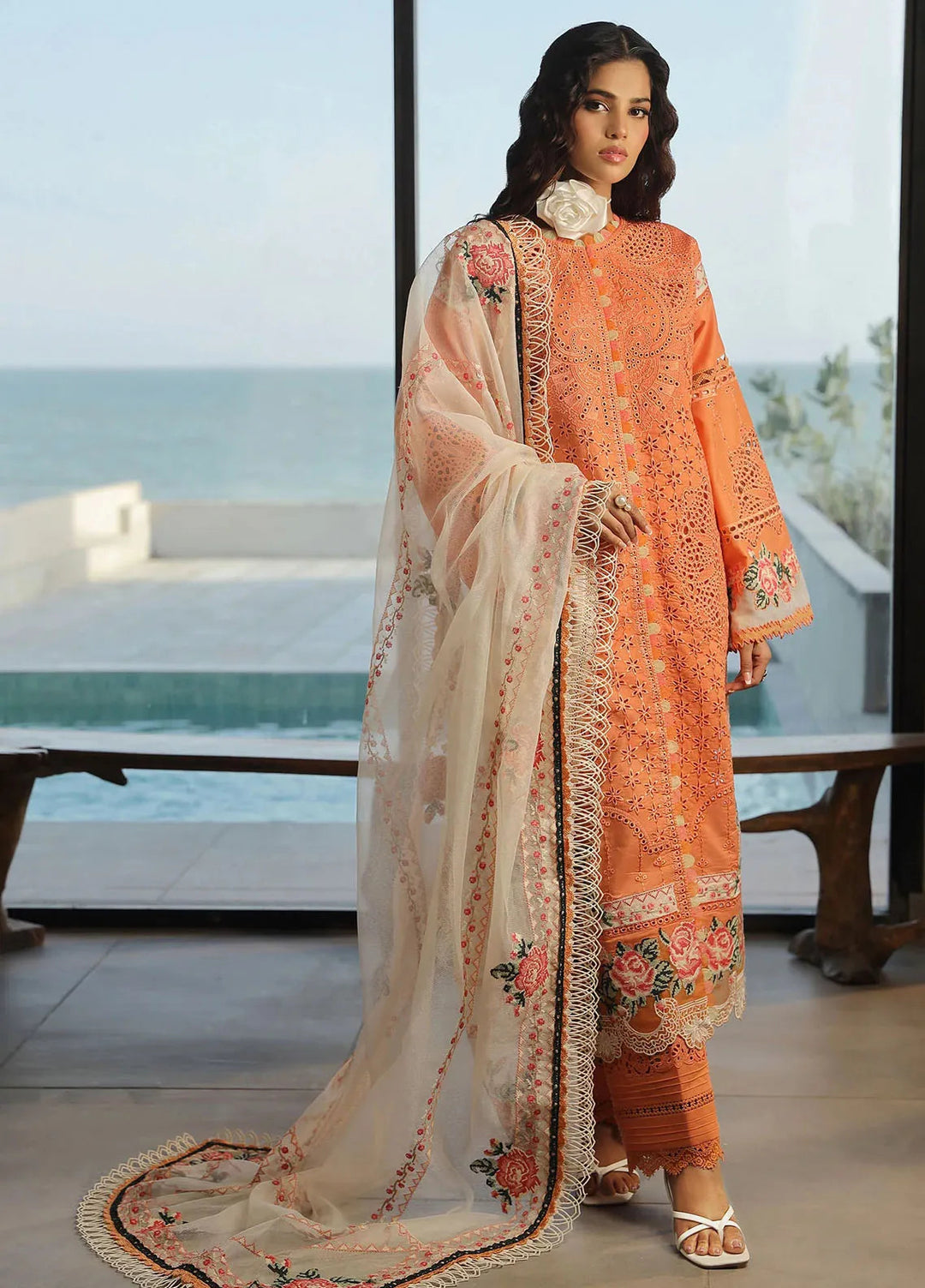 Maryam Hussain Embroidered Lawn Suit Unstitched 3 Piece MH24L D-09 Xuri - Luxury Collection