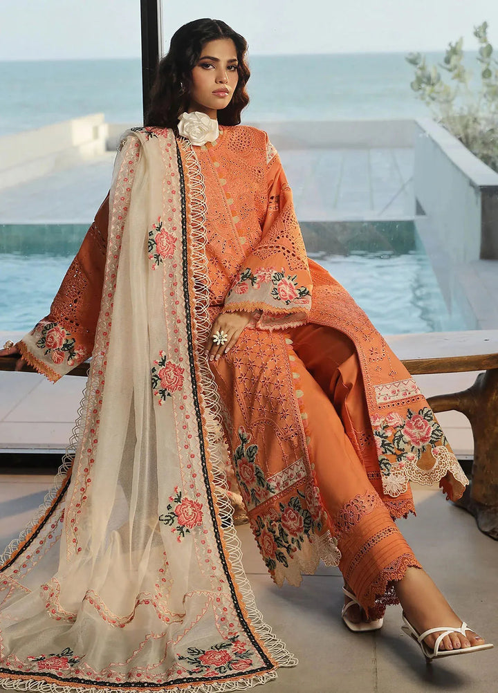 Maryam Hussain Embroidered Lawn Suit Unstitched 3 Piece MH24L D-09 Xuri - Luxury Collection