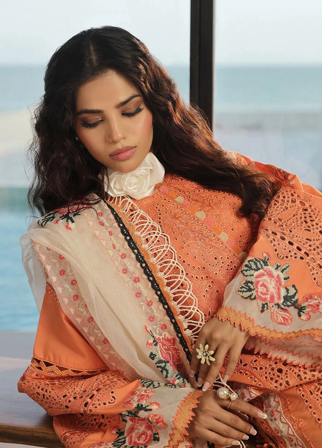Maryam Hussain Embroidered Lawn Suit Unstitched 3 Piece MH24L D-09 Xuri - Luxury Collection