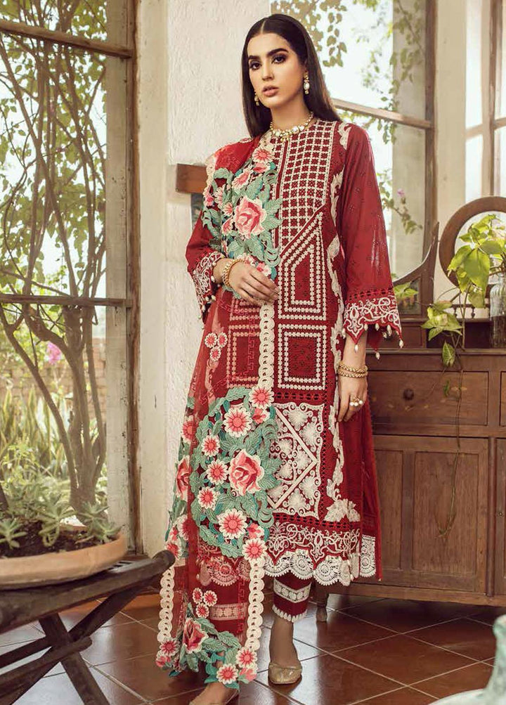 Maryam Hussain Embroidered Lawn Suits Unstitched 3 Piece MRH21FE 02 Khushbu - Festive Collection