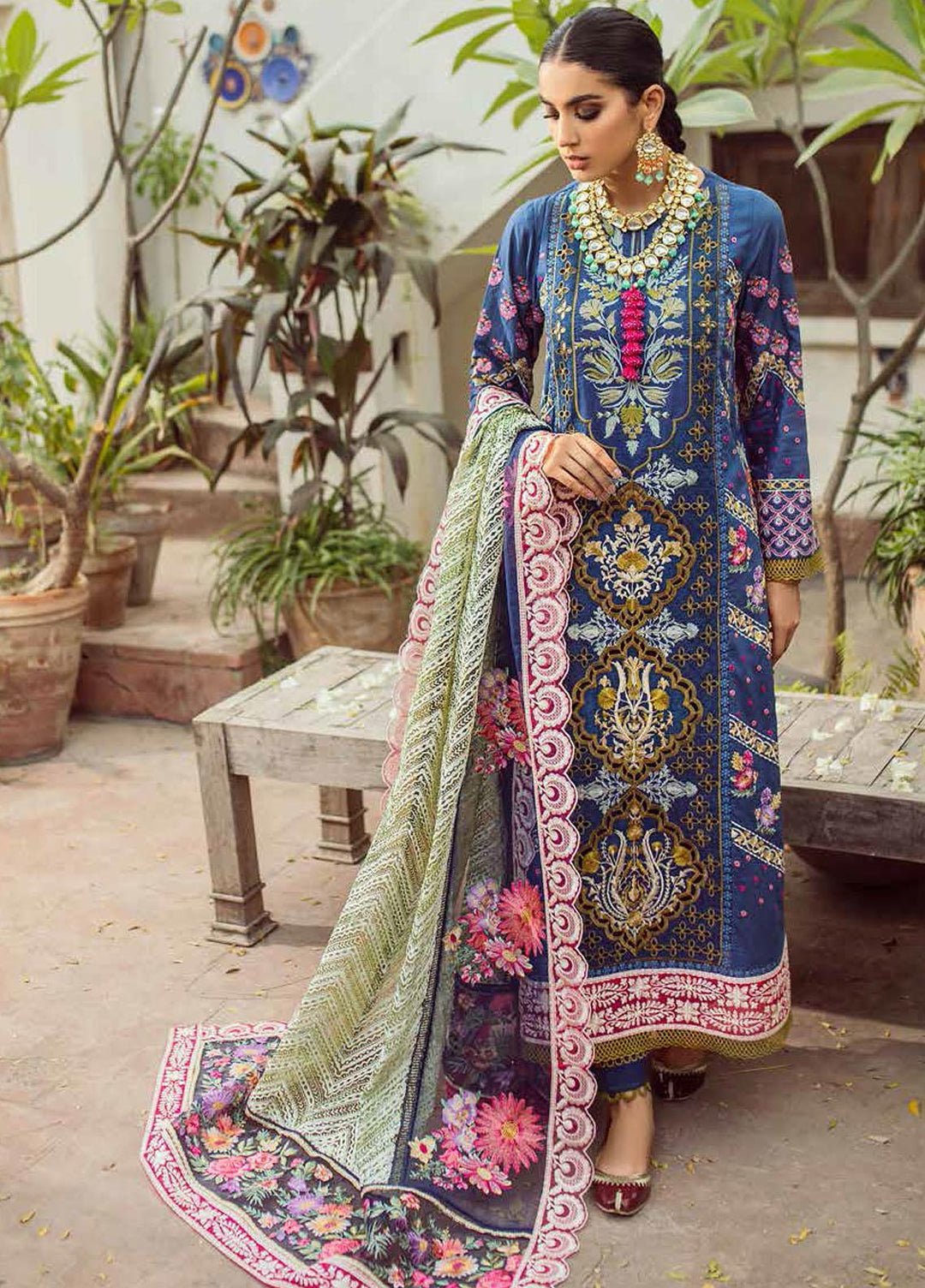 Maryam Hussain Embroidered Lawn Suits Unstitched 3 Piece MRH21FE 05 Feroza - Festive Collection