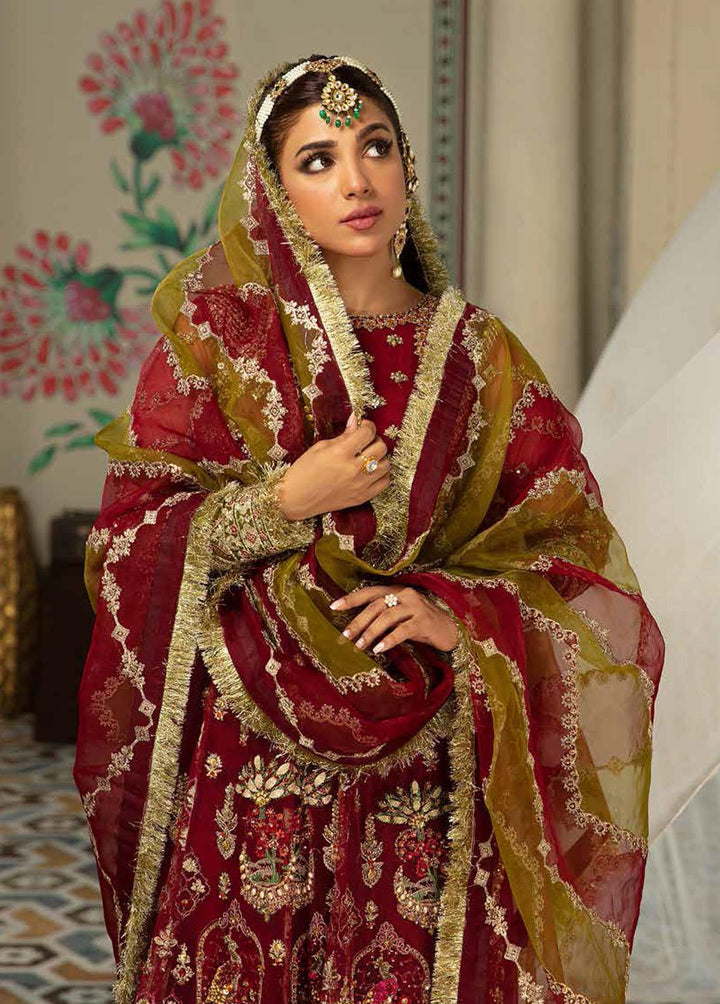 Gulaab By Maryam Hussain Embroidered Net Suits Unstitched 3 Piece MH22G AYNA - Wedding Collection