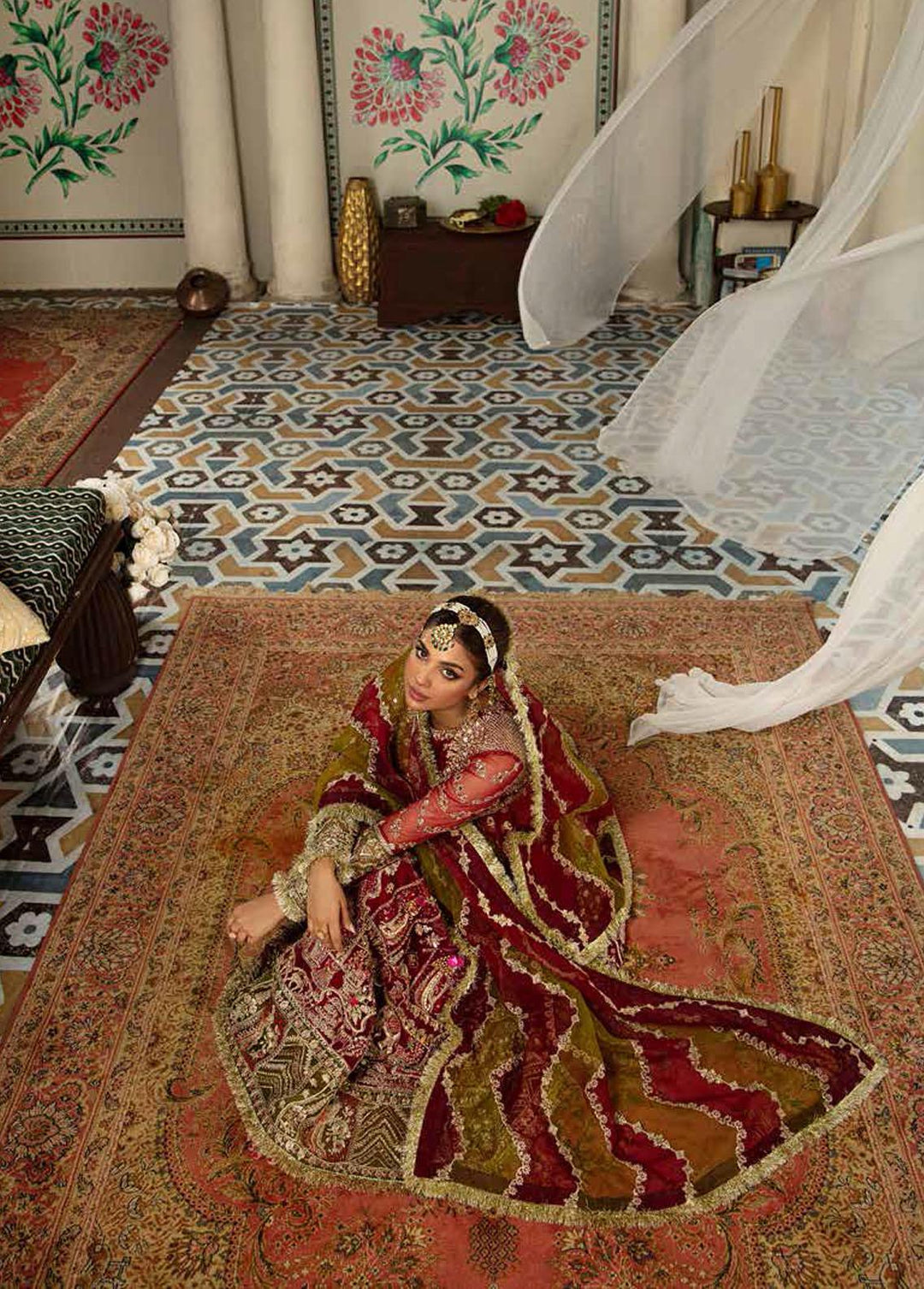 Gulaab By Maryam Hussain Embroidered Net Suits Unstitched 3 Piece MH22G AYNA - Wedding Collection