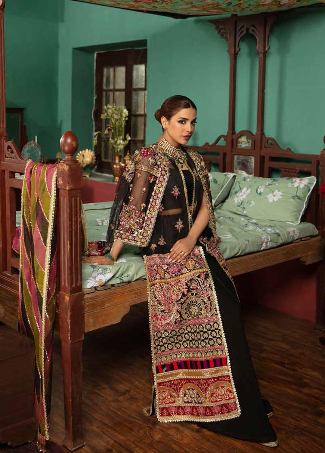 Gulaab By Maryam Hussain Embroidered Organza Suits Unstitched 3 Piece MH22G MEERAS - Wedding Collection
