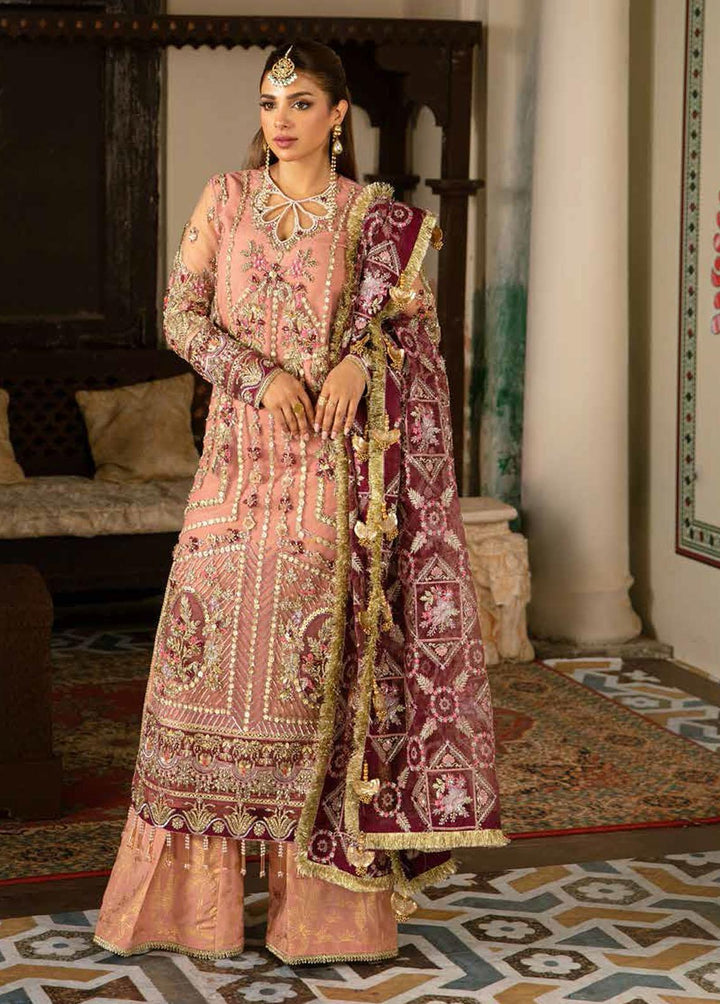 Gulaab By Maryam Hussain Embroidered Net Suits Unstitched 3 Piece MH22G MEHR - Wedding Collection