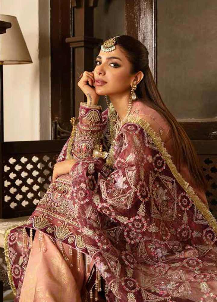 Gulaab By Maryam Hussain Embroidered Net Suits Unstitched 3 Piece MH22G MEHR - Wedding Collection