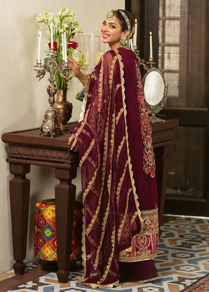 Gulaab By Maryam Hussain Embroidered Net Suits Unstitched 3 Piece MH22G ZEENIA - Wedding Collection