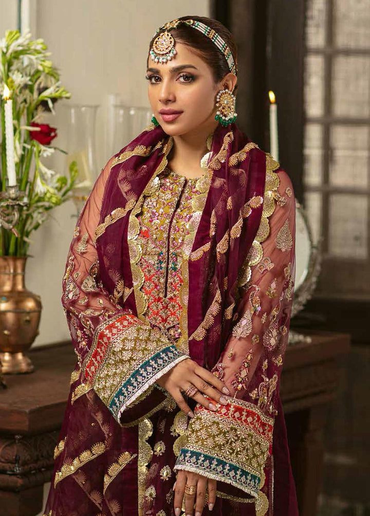 Gulaab By Maryam Hussain Embroidered Net Suits Unstitched 3 Piece MH22G ZEENIA - Wedding Collection