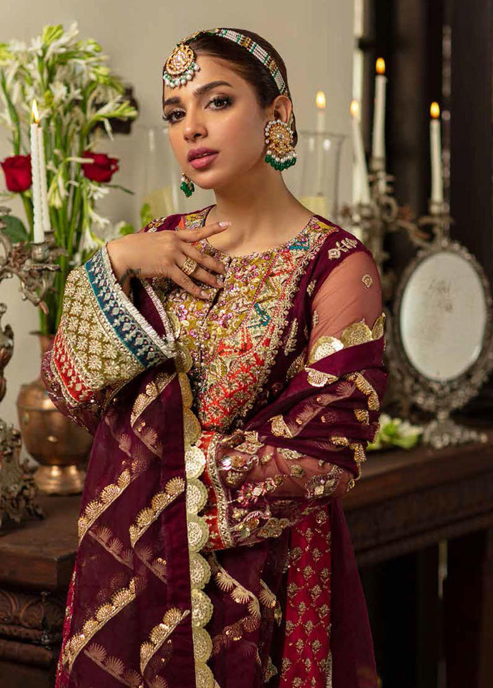 Gulaab By Maryam Hussain Embroidered Net Suits Unstitched 3 Piece MH22G ZEENIA - Wedding Collection