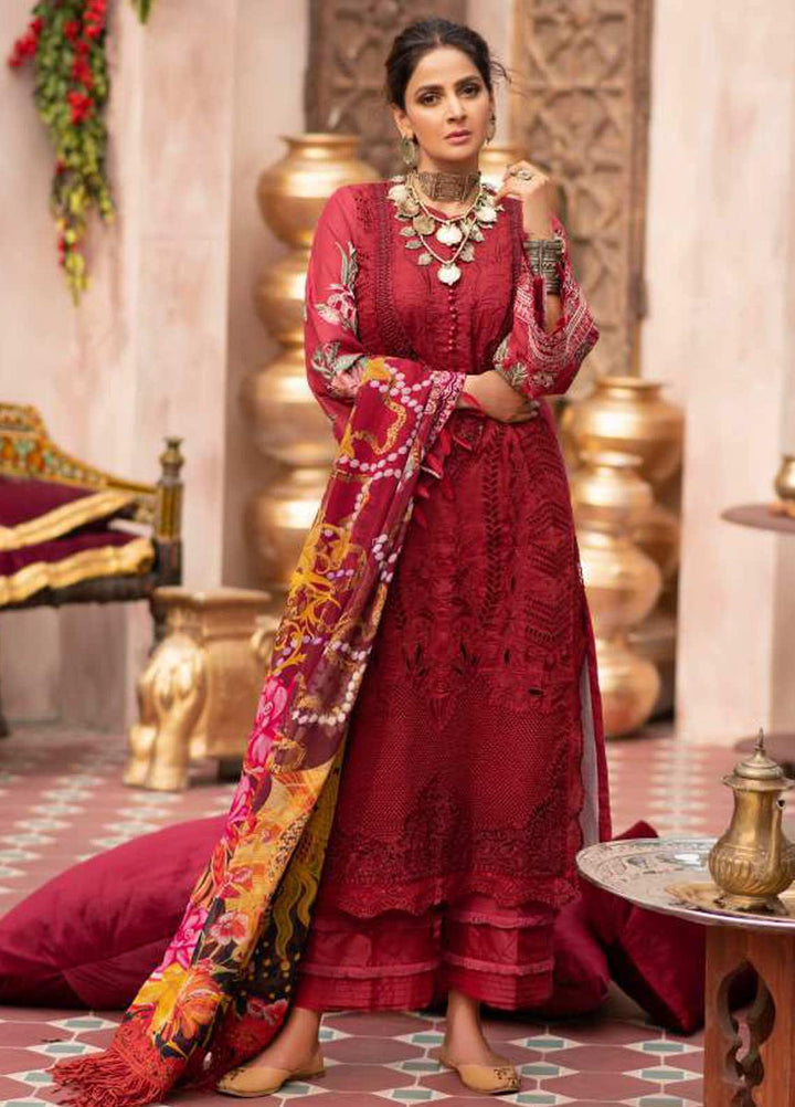 Maryam Hussain Embroidered Lawn Suits Unstitched 3 Piece MRH21LL 06-Gulab - Festive Collection