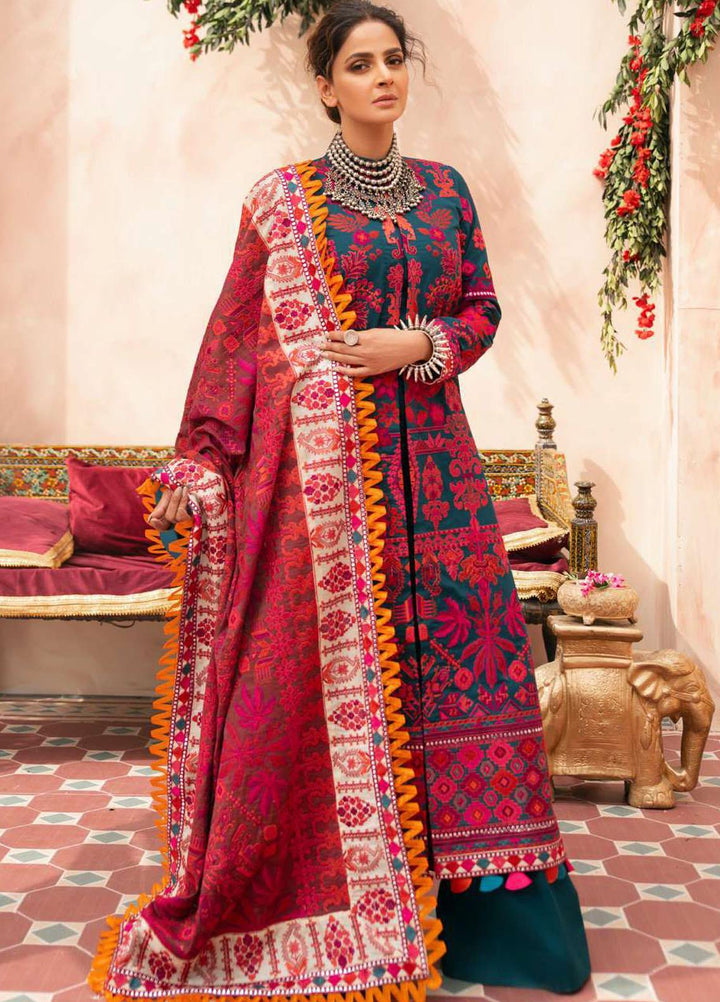 Maryam Hussain Embroidered Lawn Suits Unstitched 3 Piece MRH21LL 08-Zinnia - Festive Collection
