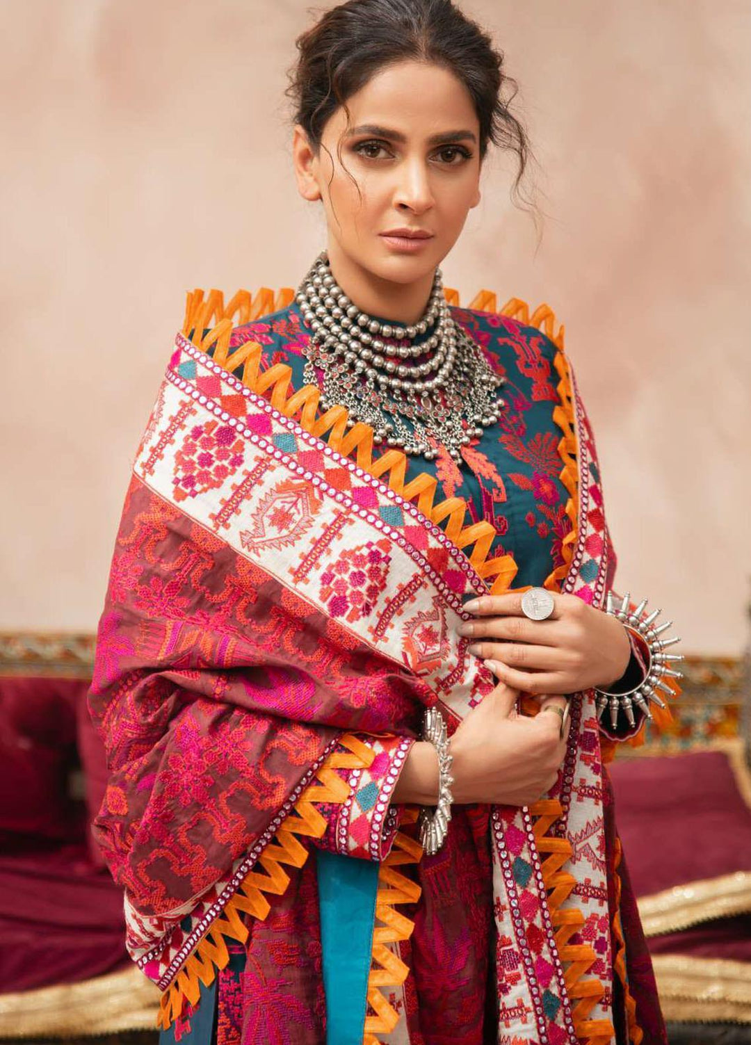 Maryam Hussain Embroidered Lawn Suits Unstitched 3 Piece MRH21LL 08-Zinnia - Festive Collection