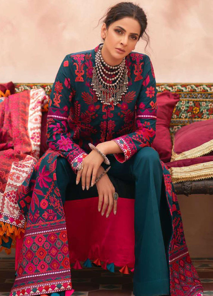Maryam Hussain Embroidered Lawn Suits Unstitched 3 Piece MRH21LL 08-Zinnia - Festive Collection