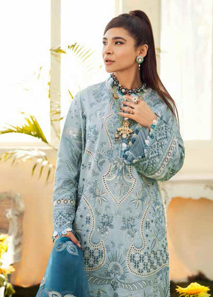 Maryam Hussain Embroidered Lawn Suits Unstitched 3 Piece MH22E 06 ICE - Luxury Collection