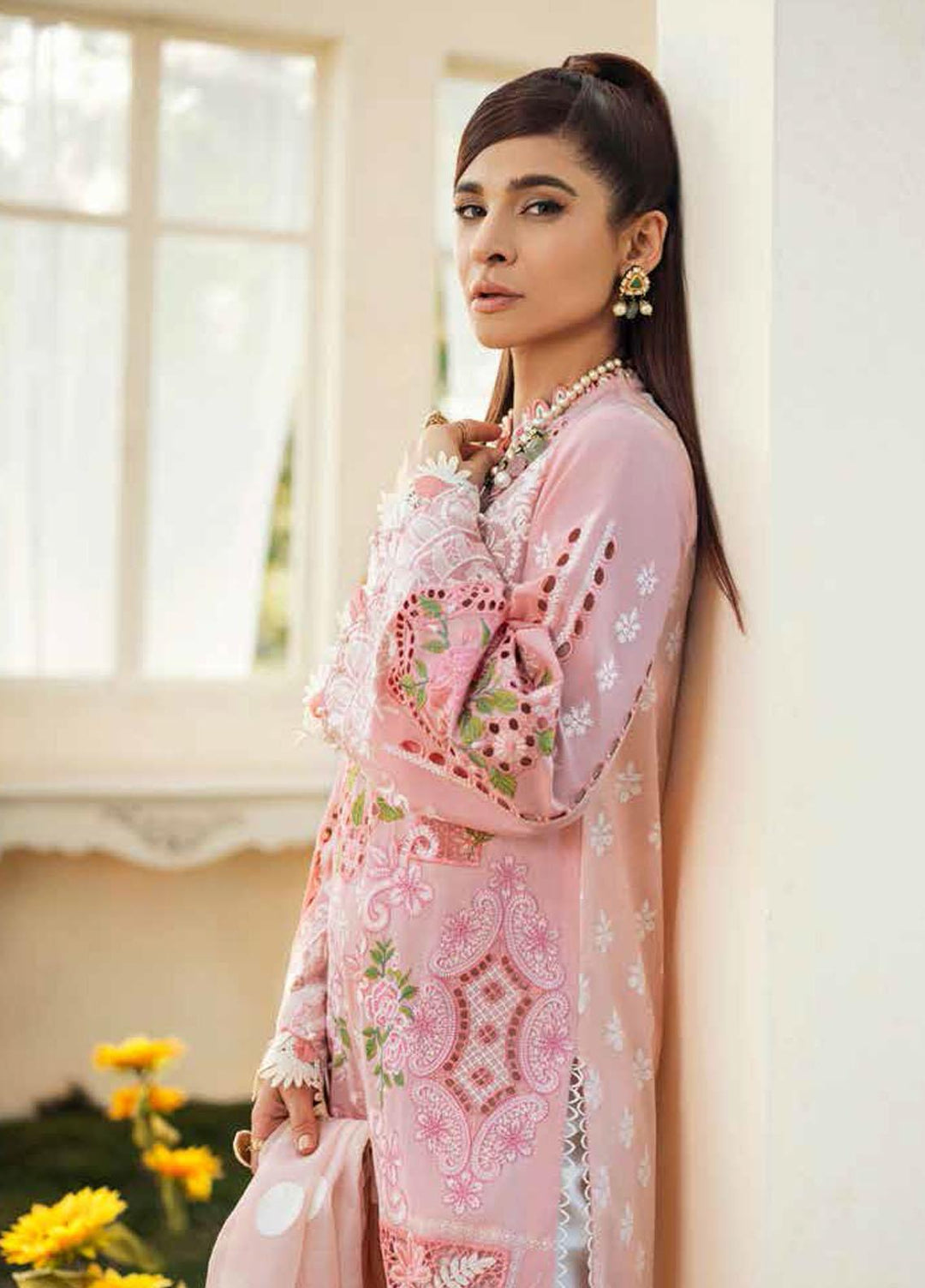 Maryam Hussain Embroidered Lawn Suits Unstitched 3 Piece MH22E 07 DIMPLE - Luxury Collection