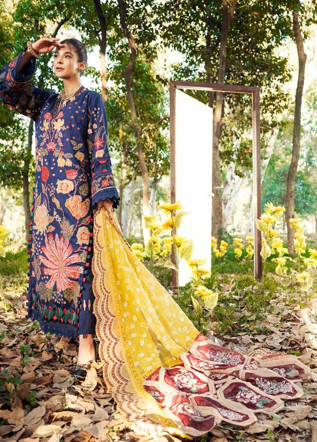 Maryam Hussain Embroidered Lawn Suits Unstitched 3 Piece MH22E 08 FRENCH KNOT - Luxury Collection