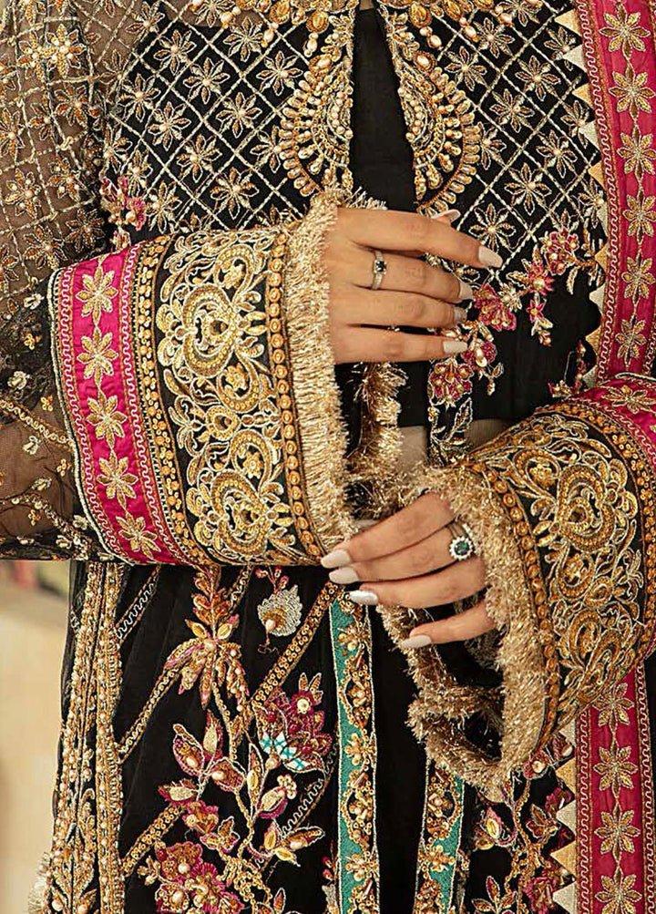 Marwa By Maryam Hussain Embroidered Net Suits Unstitched 3 Piece MH22M 01 KAIYNAT - Wedding Collection