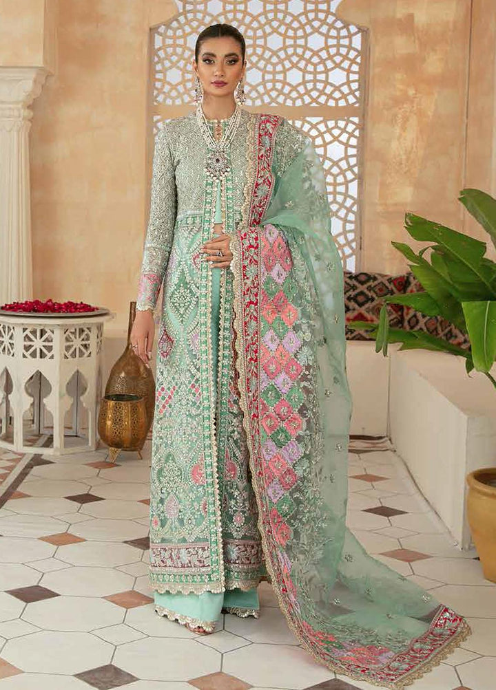 Marwa By Maryam Hussain Embroidered Net Suits Unstitched 3 Piece MH22M 02 MEHR - Wedding Collection
