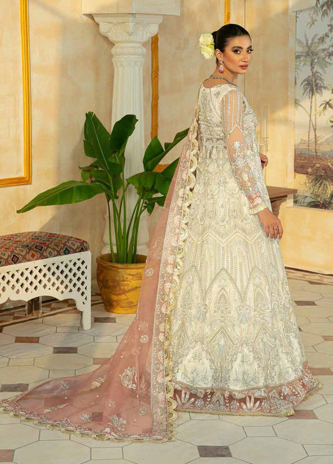 Marwa By Maryam Hussain Embroidered Net Suits Unstitched 3 Piece MH22M 04 NOORBANO - Wedding Collection