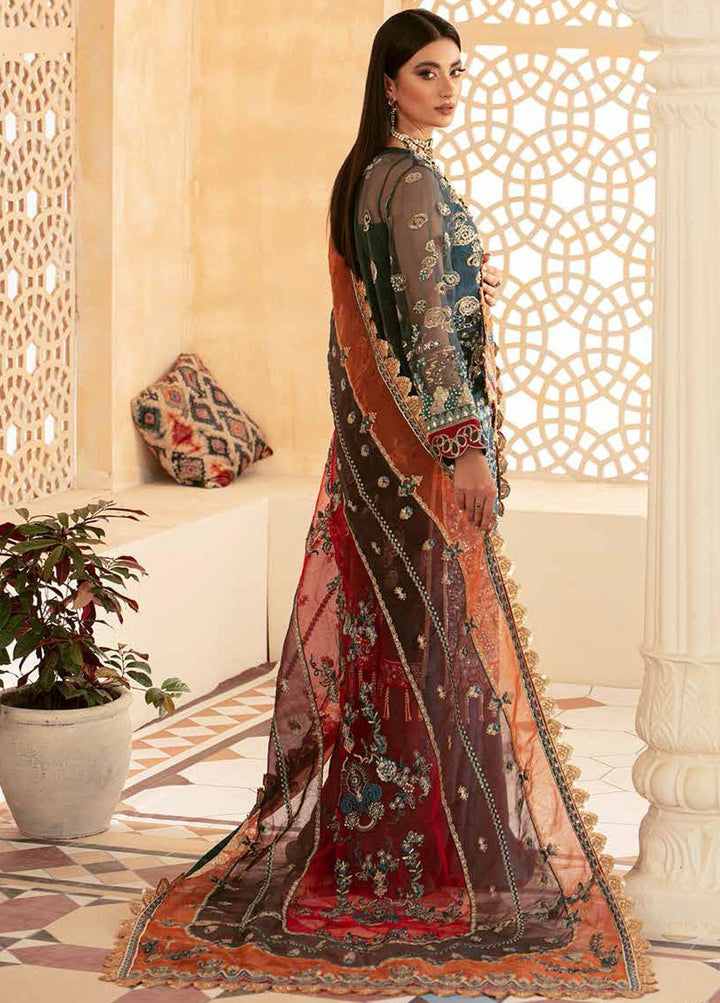 Marwa By Maryam Hussain Embroidered Net Suits Unstitched 3 Piece MH22M 05 GEET - Wedding Collection
