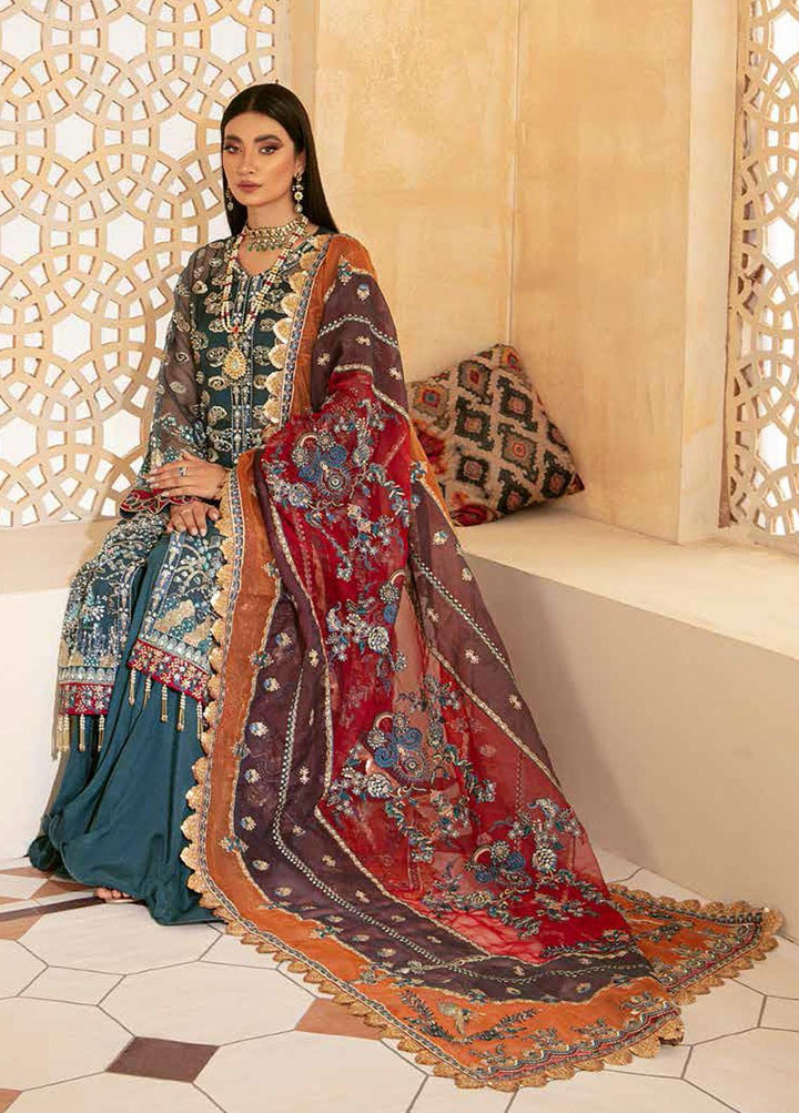 Marwa By Maryam Hussain Embroidered Net Suits Unstitched 3 Piece MH22M 05 GEET - Wedding Collection