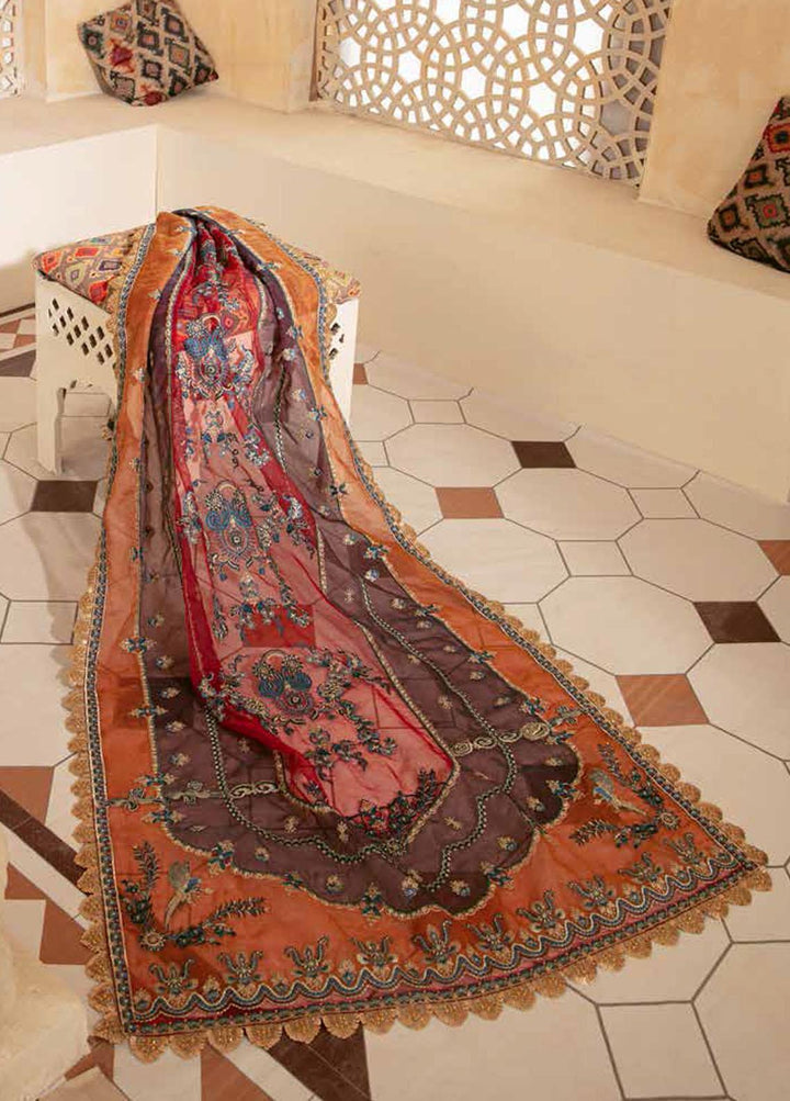 Marwa By Maryam Hussain Embroidered Net Suits Unstitched 3 Piece MH22M 05 GEET - Wedding Collection