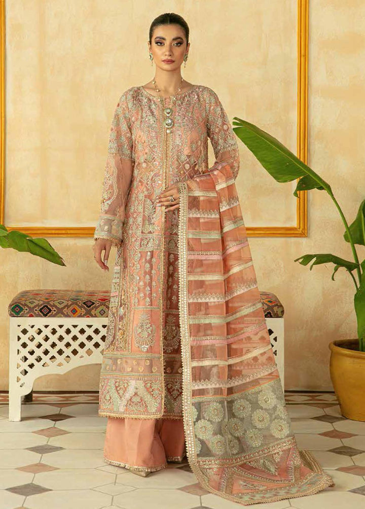 Marwa By Maryam Hussain Embroidered Net Suits Unstitched 3 Piece MH22M 06 MEHAK - Wedding Collection