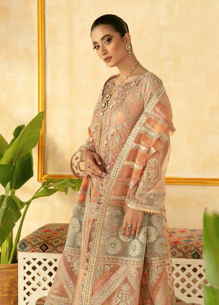 Marwa By Maryam Hussain Embroidered Net Suits Unstitched 3 Piece MH22M 06 MEHAK - Wedding Collection