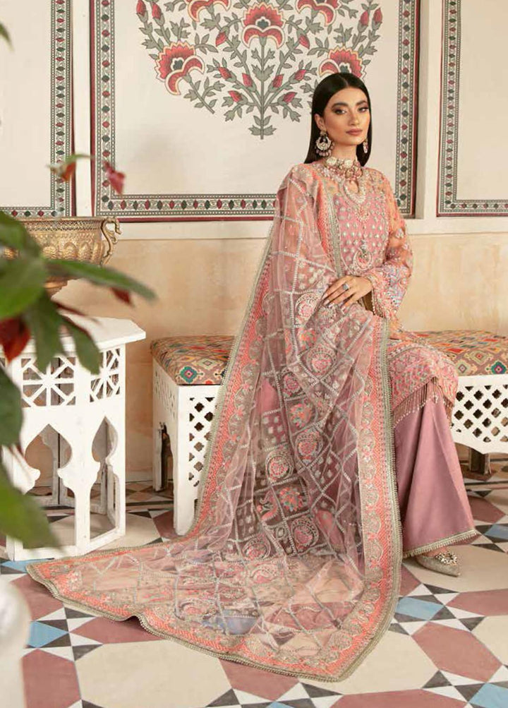 Marwa By Maryam Hussain Embroidered Net Suits Unstitched 3 Piece MH22M 07 DASTOOR - Wedding Collection