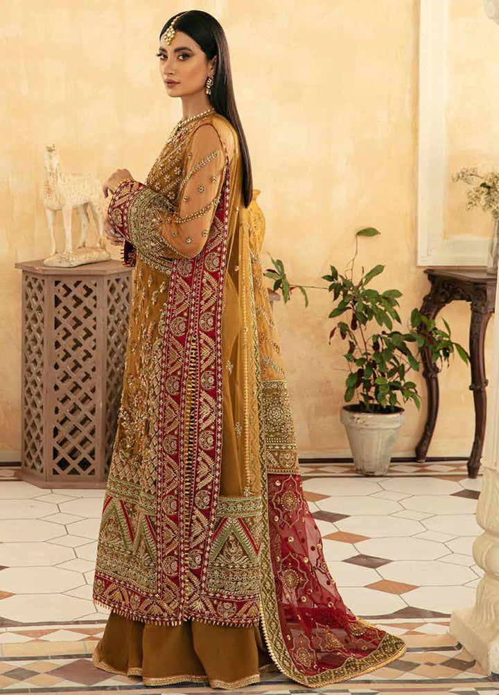 Marwa By Maryam Hussain Embroidered Net Suits Unstitched 3 Piece MH22M 08 SANDAL - Wedding Collection