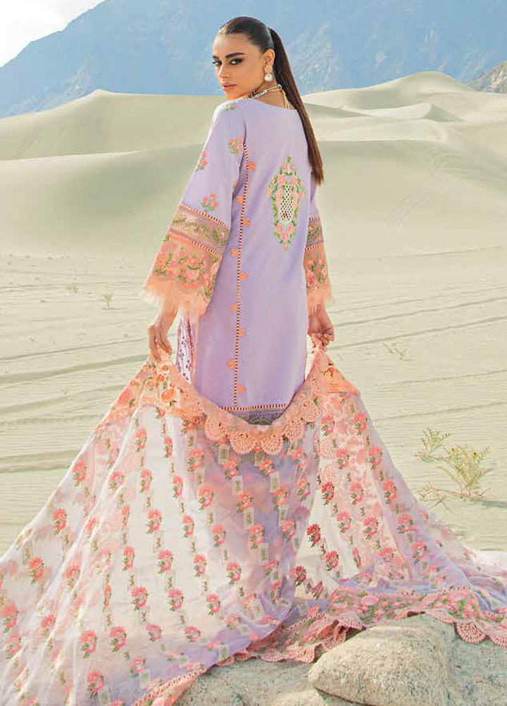 Maryam Hussain Embroidered Lawn Suits Unstitched 3 Piece MH23LL D-1 Lilly - Luxury Collection