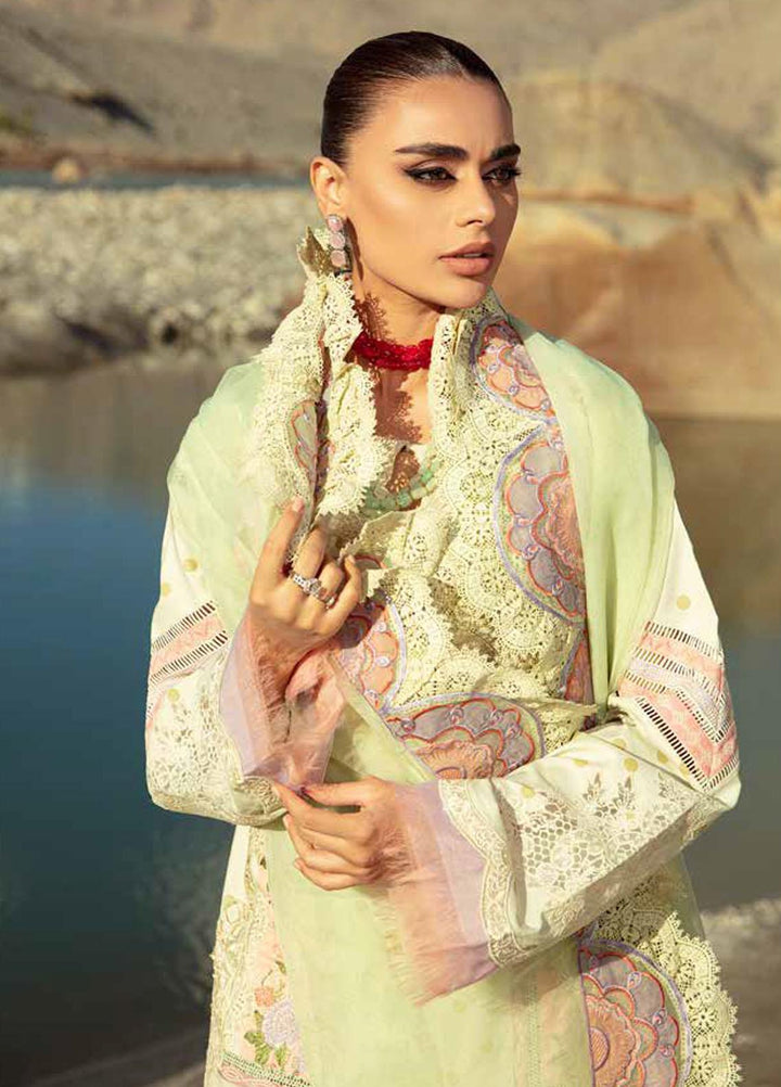 Maryam Hussain Embroidered Lawn Suits Unstitched 3 Piece MH23LL D-2 Mint - Luxury Collection