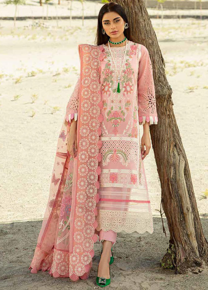 Maryam Hussain Embroidered Lawn Suits Unstitched 3 Piece MH23LL D-3 Peaches - Luxury Collection