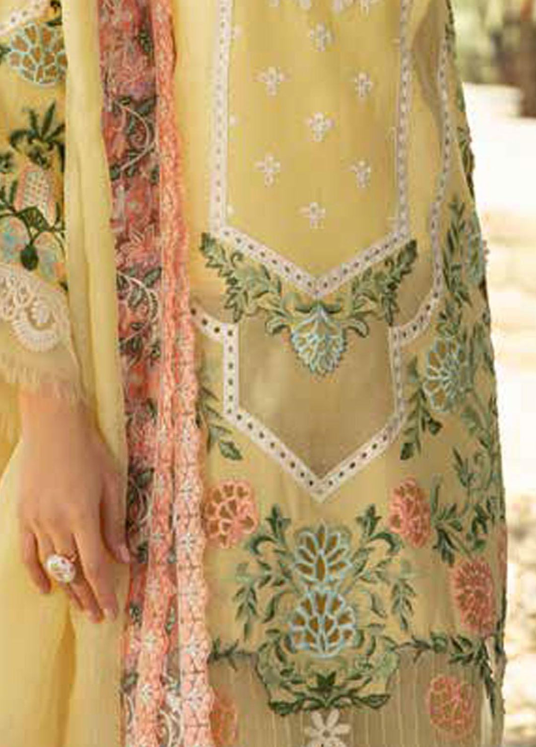 Maryam Hussain Embroidered Lawn Suits Unstitched 3 Piece MH23LL D-8 Summer - Luxury Collection
