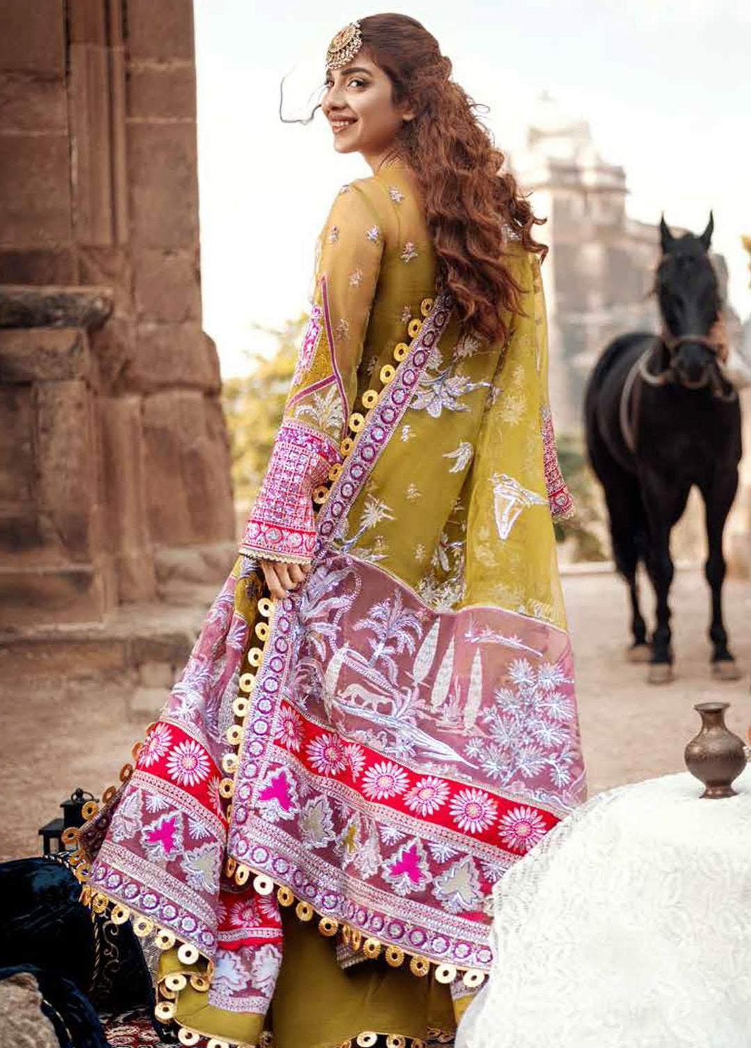 Maryam Hussain Embroidered Organza Suits Unstitched 3 Piece MH22WD Heena - Wedding Collection