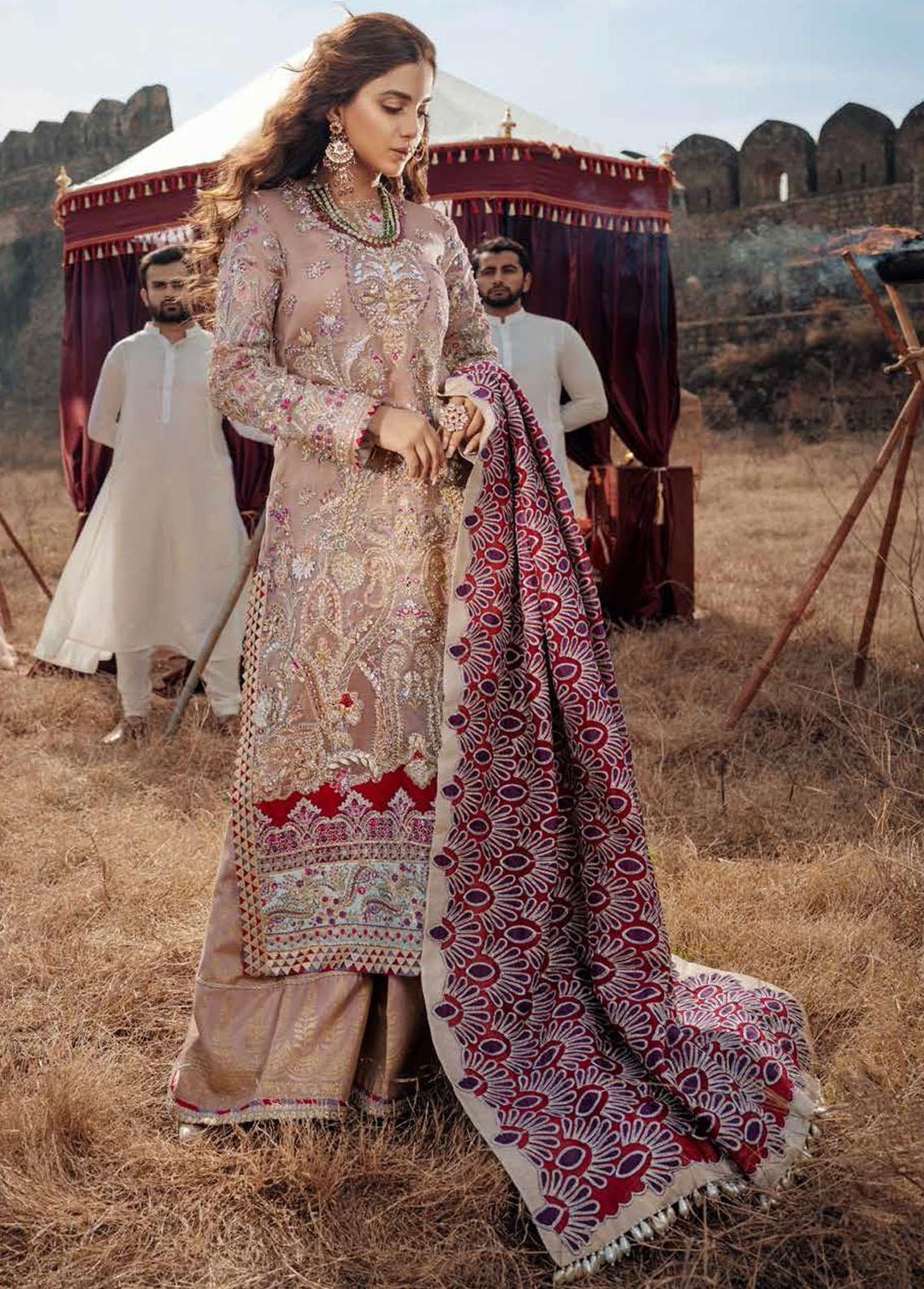 Maryam Hussain Embroidered Organza Suits Unstitched 3 Piece MH22WD Heer - Wedding Collection