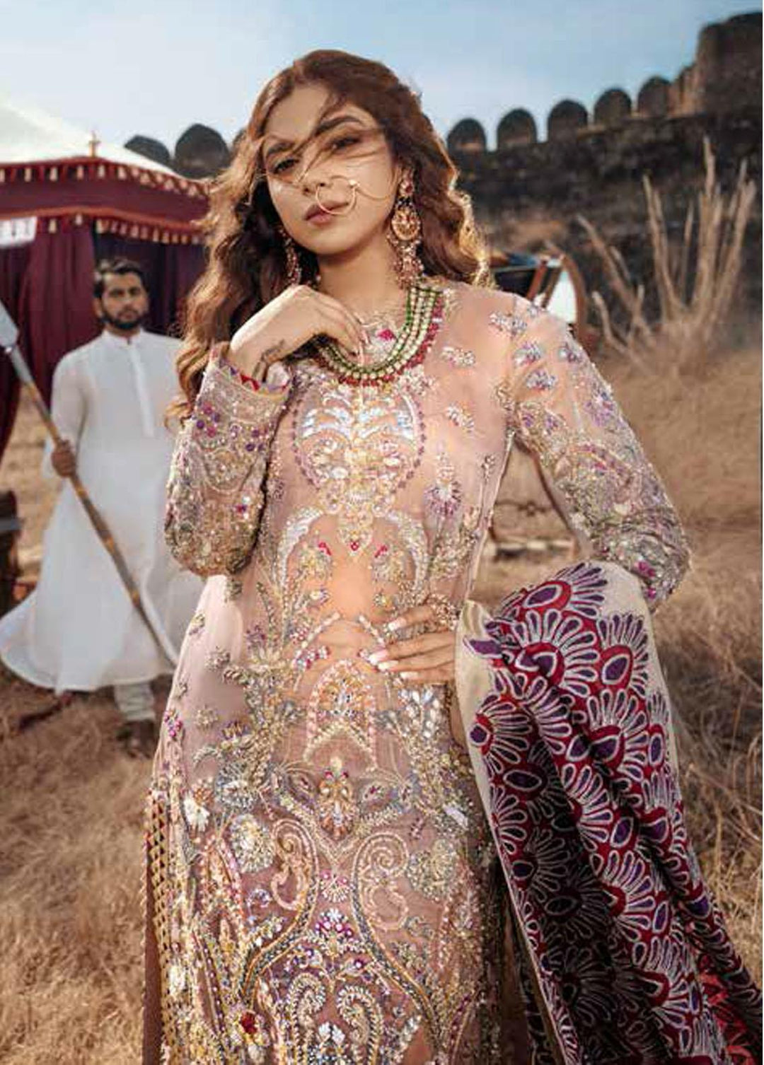 Maryam Hussain Embroidered Organza Suits Unstitched 3 Piece MH22WD Heer - Wedding Collection