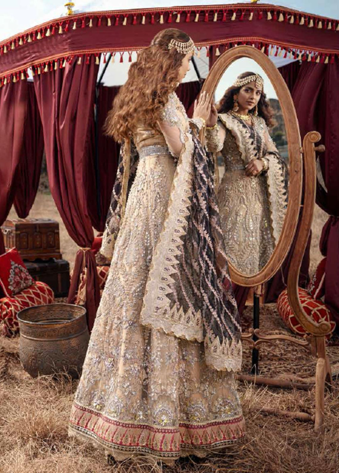 Maryam Hussain Embroidered Net Suits Unstitched 3 Piece MH22WD Noor - Wedding Collection