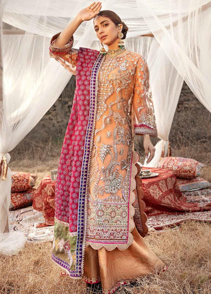 Maryam Hussain Embroidered Net Suits Unstitched 3 Piece MH22WD Nureh - Wedding Collection