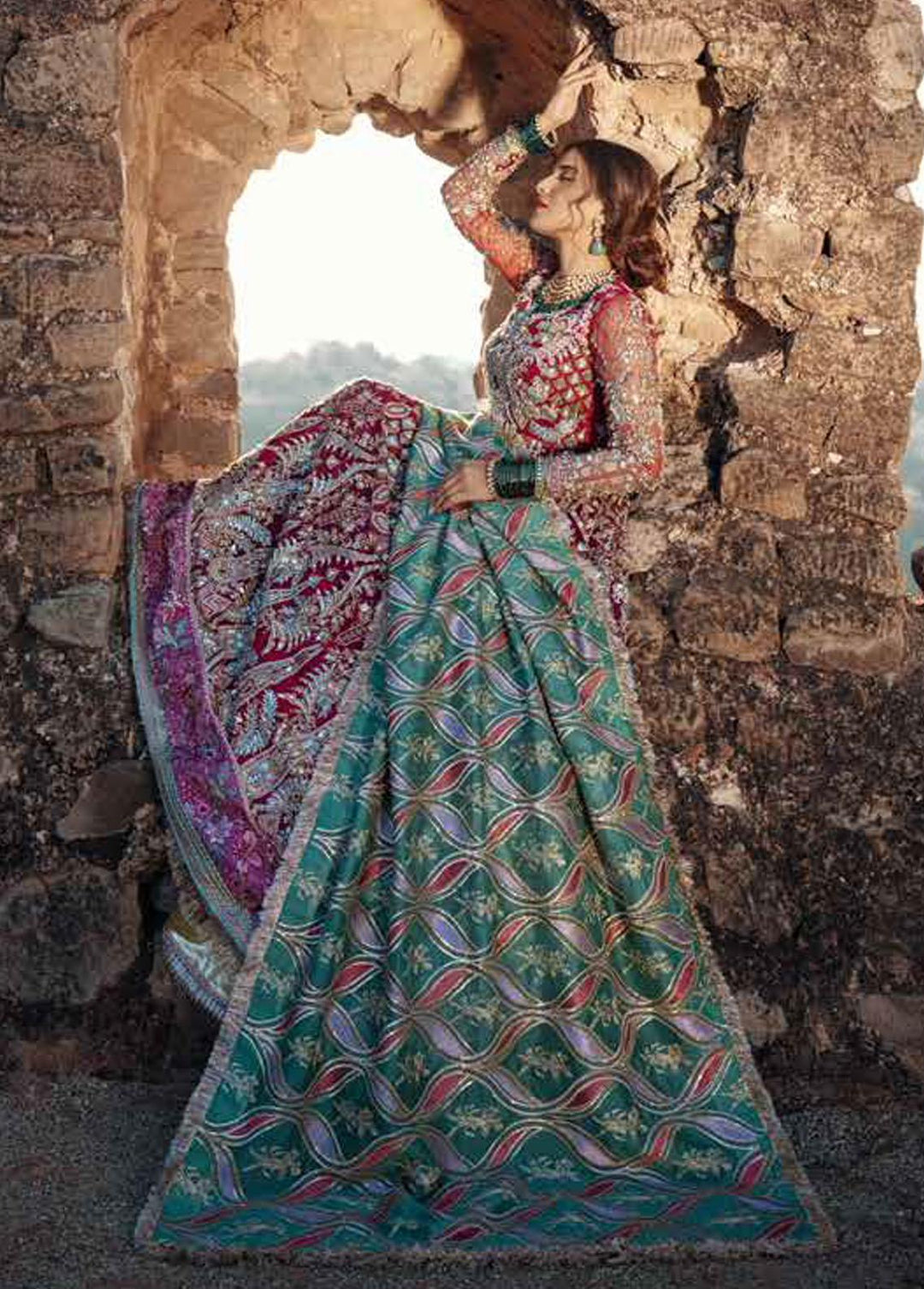 Maryam Hussain Embroidered Net Suits Unstitched 3 Piece MH22WD Rania - Wedding Collection