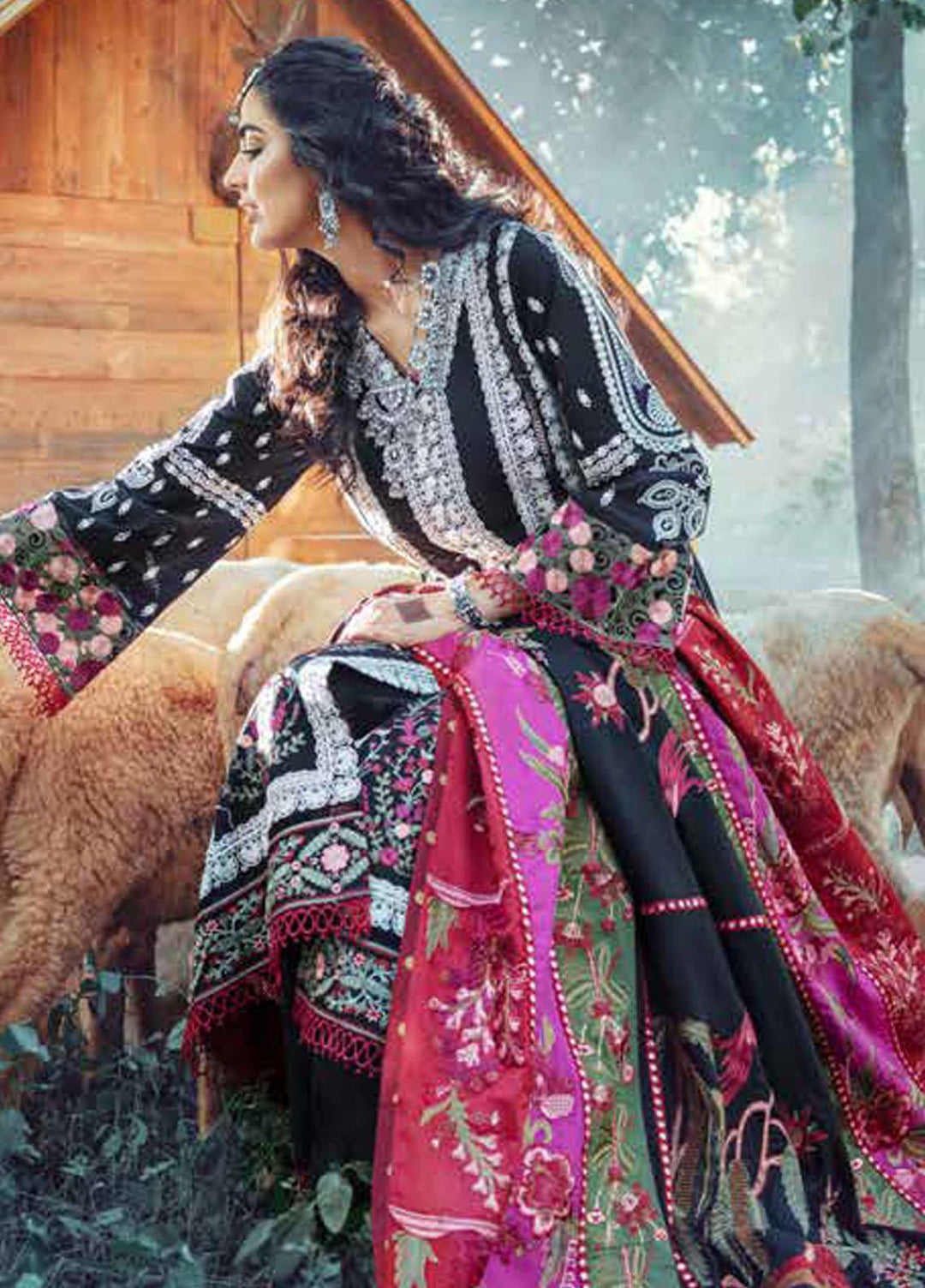 Maryam Hussain Embroidered Khaddar Suits Unstitched 3 Piece MH21W 01 Napoli - Winter Collection