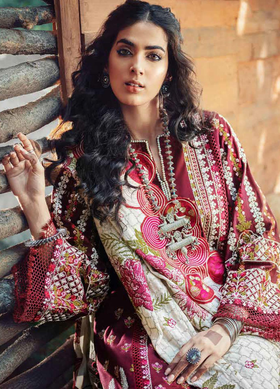 Maryam Hussain Embroidered Khaddar Suits Unstitched 3 Piece MH21W 02 Fauna - Winter Collection