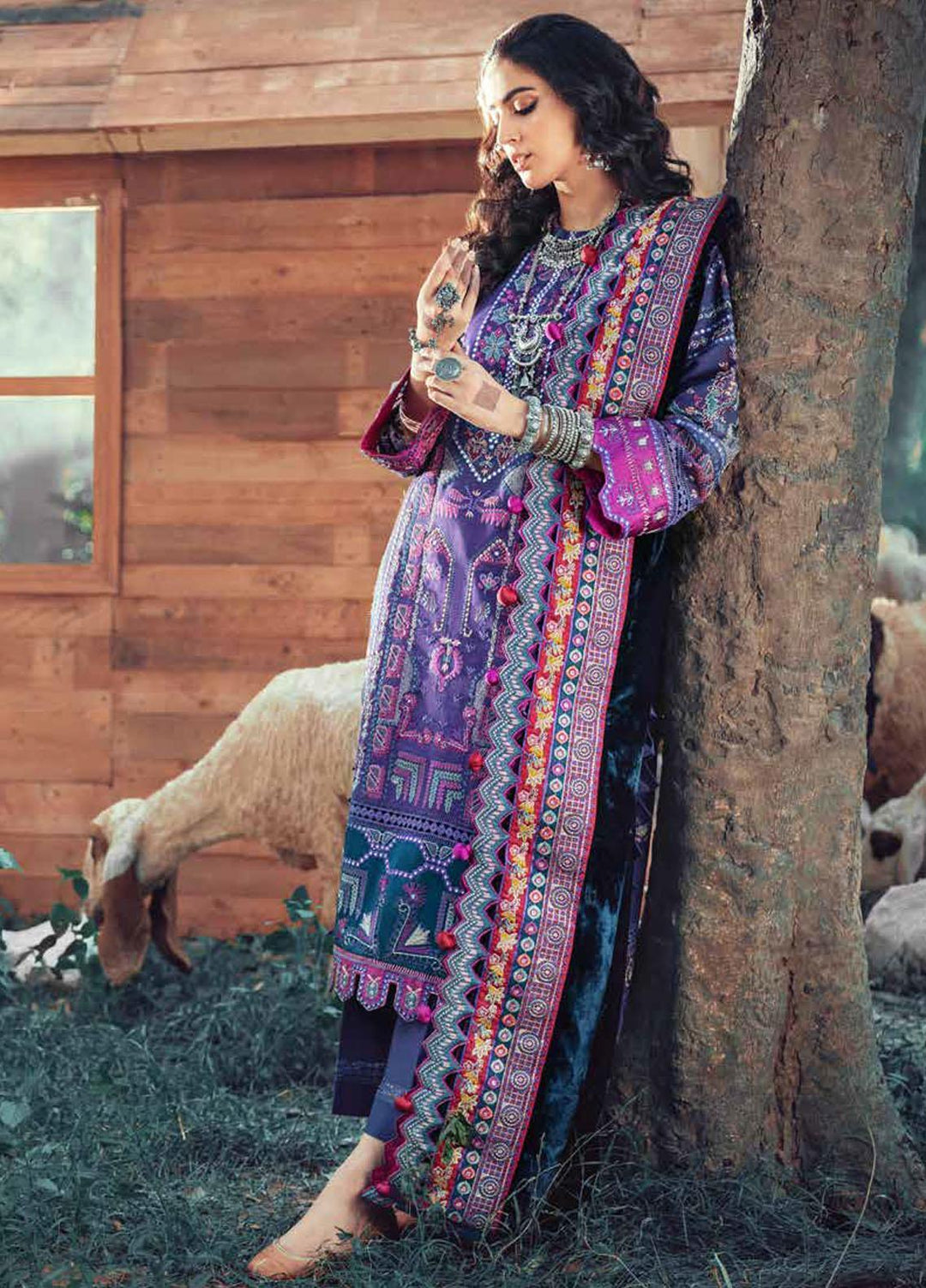 Maryam Hussain Embroidered Khaddar Suits Unstitched 3 Piece MH21W 03 Capri - Winter Collection