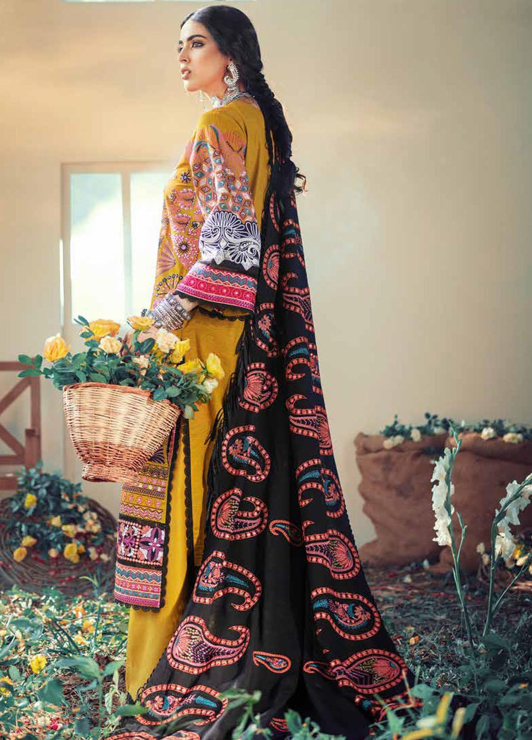 Maryam Hussain Embroidered Khaddar Suits Unstitched 3 Piece MH21W 06 Magnolia - Winter Collection